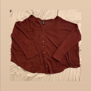 Burgundy Button Up Long Sleeve